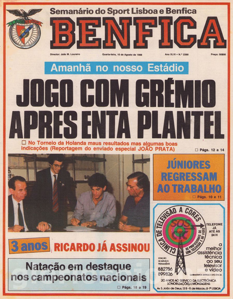 jornal o benfica 2390 1988-08-10